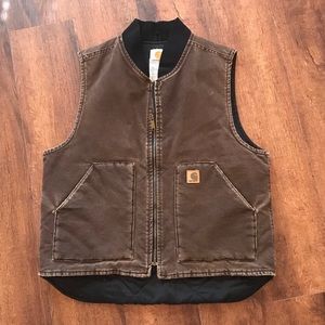 Carhartt Dark Brown Insulated Rib Collar Vest
